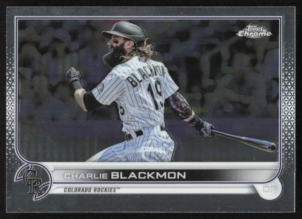 Charlie Blackmon 2022 Topps Chrome Baseball # 37 Colorado Rockies Base - Collectible Craze America