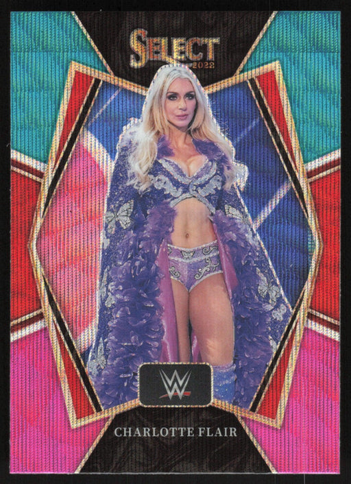Charlotte Flair 2022 Panini Select WWE # 101 Premier Level Tri-Color Prizm Smack Down - Collectible Craze America