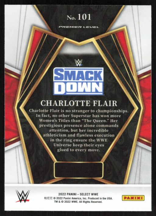 Charlotte Flair 2022 Panini Select WWE # 101 SmackDown Premier Level Base - Collectible Craze America