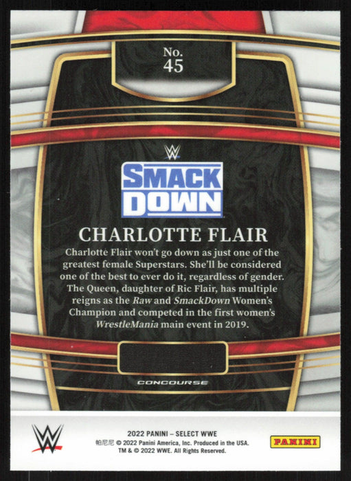 Charlotte Flair 2022 Panini Select WWE # 45 SmackDown Concourse Base - Collectible Craze America