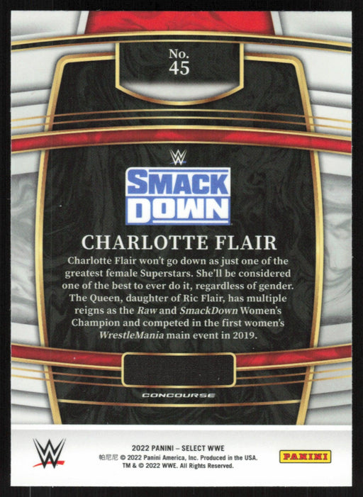 Charlotte Flair 2022 Panini Select WWE # 45 SmackDown Concourse Base - Collectible Craze America