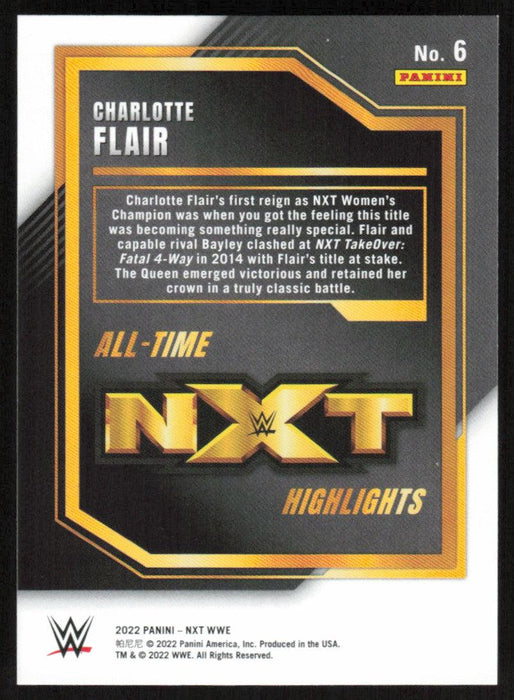 Charlotte Flair 2022 Panini WWE NXT # 6 All-Time NXT Highlights NXT - Collectible Craze America