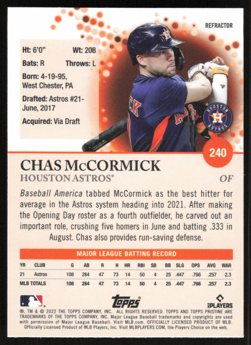 Chas McCormick 2022 Topps Pristine # 240 RC Refractor Houston Astros - Collectible Craze America