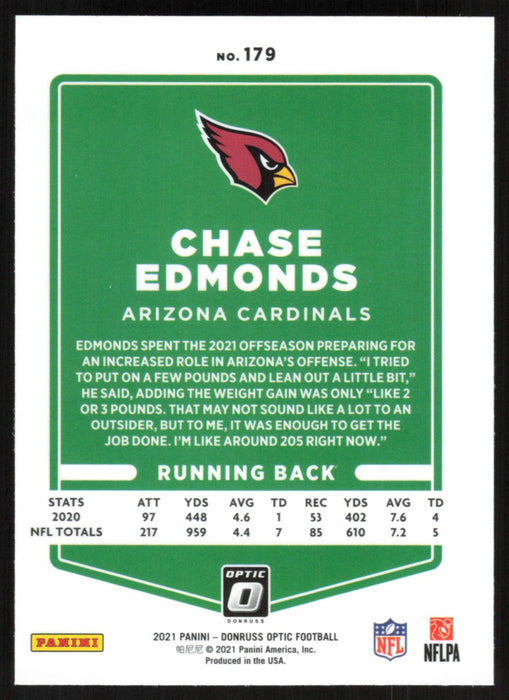 Chase Edmonds 2021 Donruss Optic # 179 Arizona Cardinals - Collectible Craze America