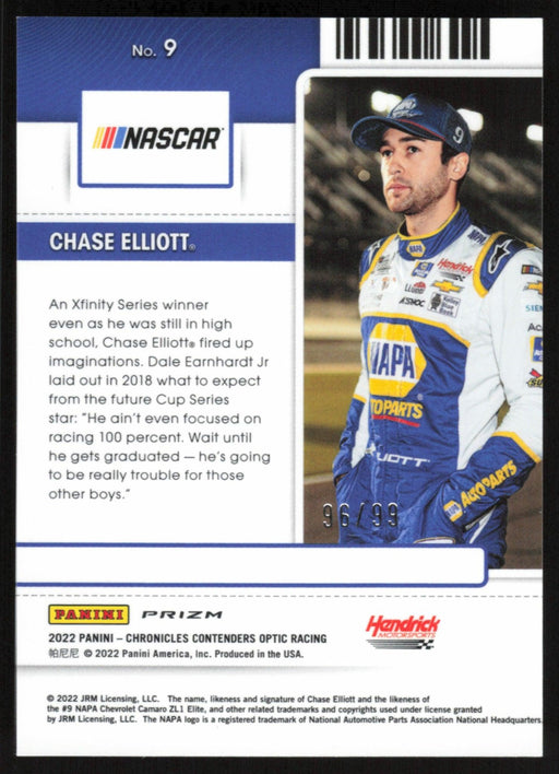 Chase Elliott 2022 Panini Chronicles Racing Contenders Optic # 9 Red 96/99 - Collectible Craze America