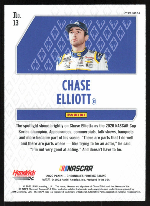 Chase Elliott 2022 Panini Chronicles Racing Phoenix # 13 Silver Prizm - Collectible Craze America