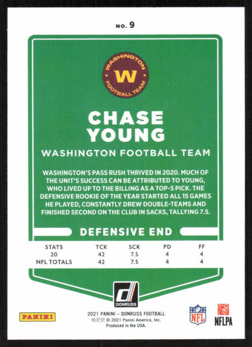 Chase Young 2021 Donruss Football # 9 Washington Football Team Image Variation Base - Collectible Craze America