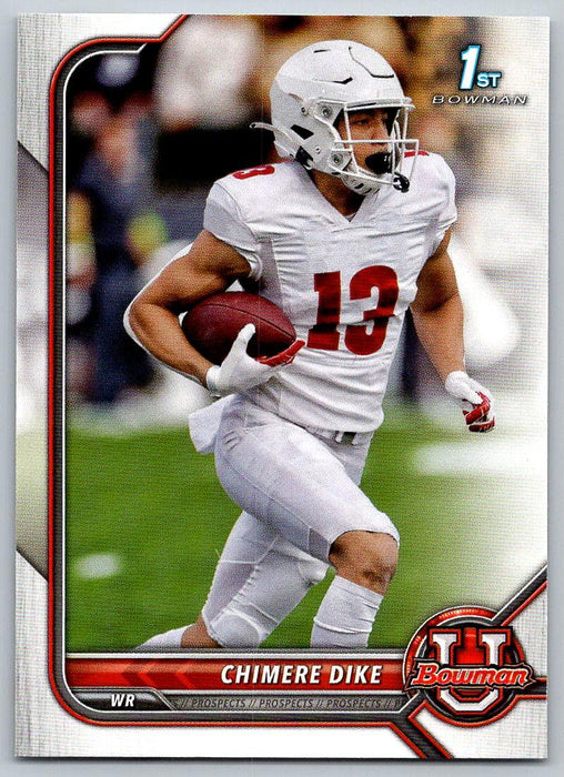 Chimere Dike 2021 Bowman University Football # 86 Wisconsin Badgers 1st Bowman - Collectible Craze America