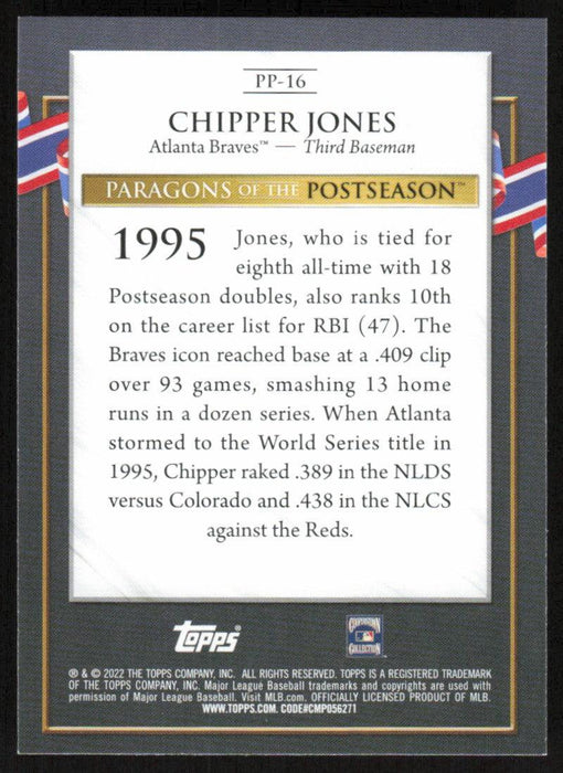 Chipper Jones 2022 Topps Update Paragons of the Postseason # PP-16 Atlanta Braves - Collectible Craze America