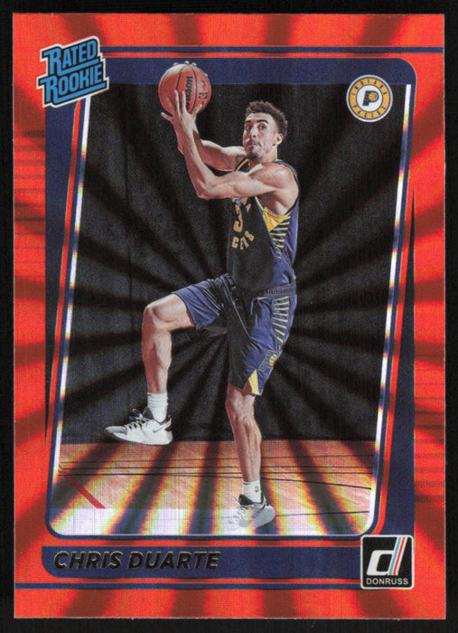 Chris Duarte 2021 Donruss Rated Rookie # 223 RC Orange Holo Laser Indiana Pacers - Collectible Craze America