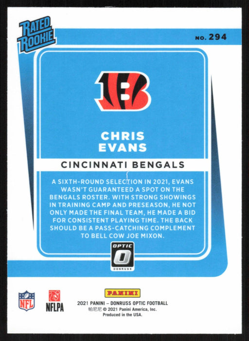 Chris Evans 2021 Donruss Optic Rated Rooke # 294 RC Cincinnati Bengals Base - Collectible Craze America