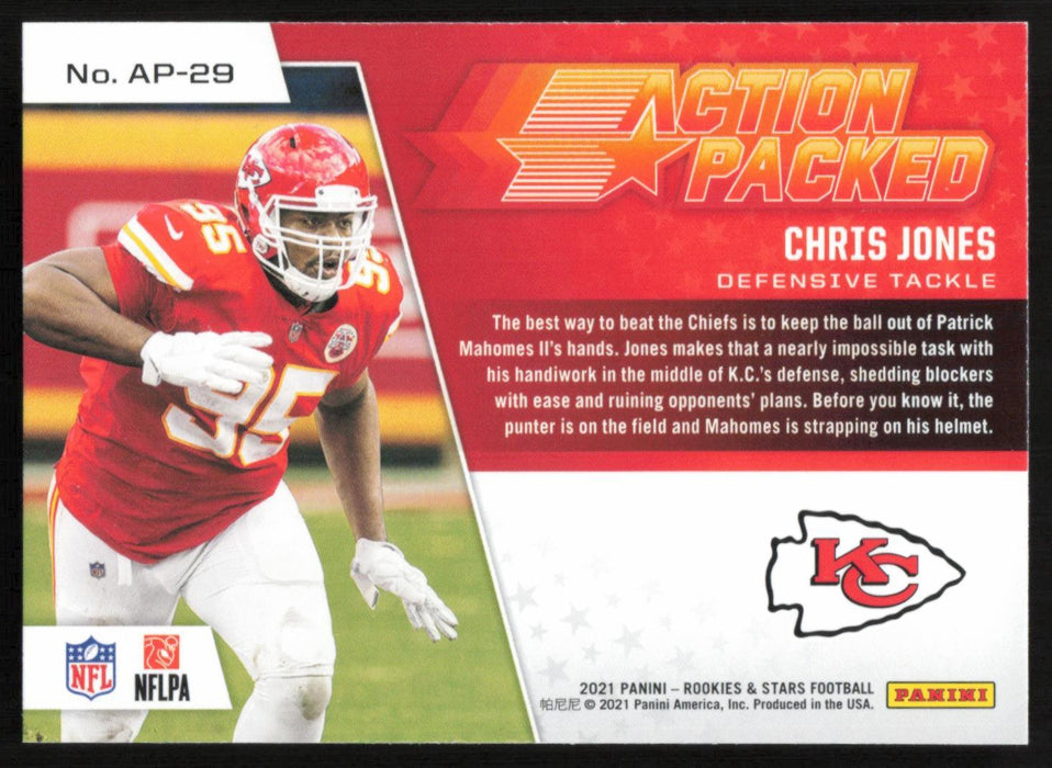 Chris Jones 2021 Panini Rookie & Stars # AP-29 Action Packed Kansas City Chiefs - Collectible Craze America