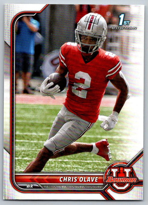 Chris Olave 2021 Bowman University Football # 14 Ohio State Buckeyes 1st Bowman - Collectible Craze America