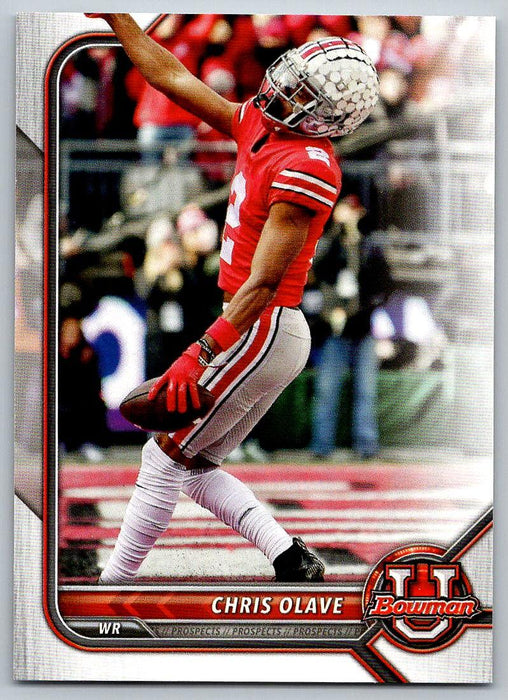 Chris Olave 2021 Bowman University Football # 93 Ohio State Buckeyes - Collectible Craze America