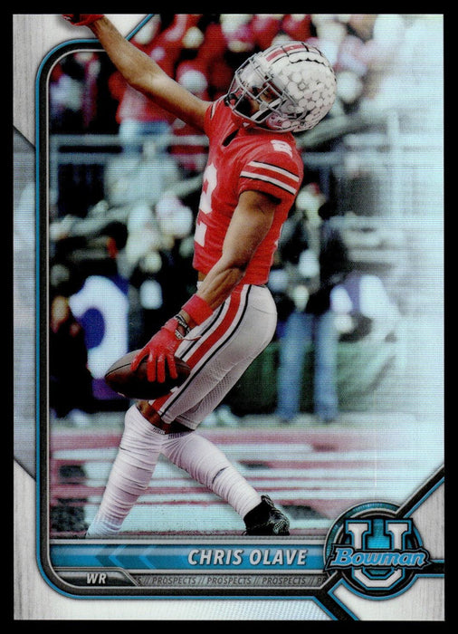 Chris Olave 2021 Bowman University Football # 93 Refractor Ohio State Buckeyes - Collectible Craze America