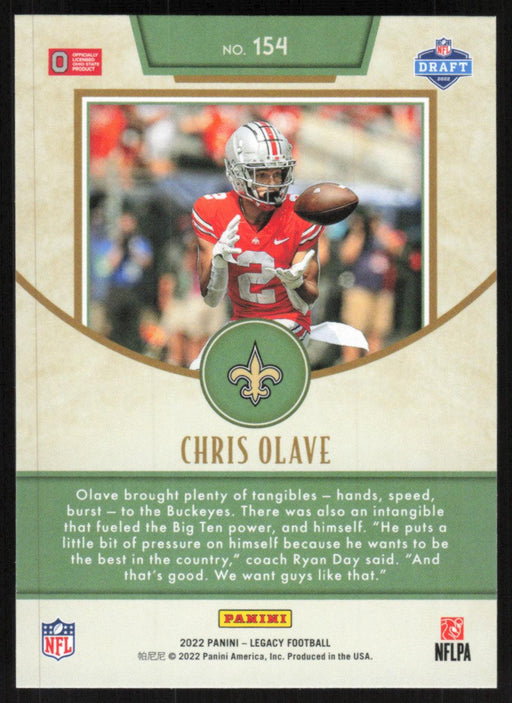 Chris Olave 2022 Panini Legacy Rookie # 154 RC New Orleans Saints Base - Collectible Craze America