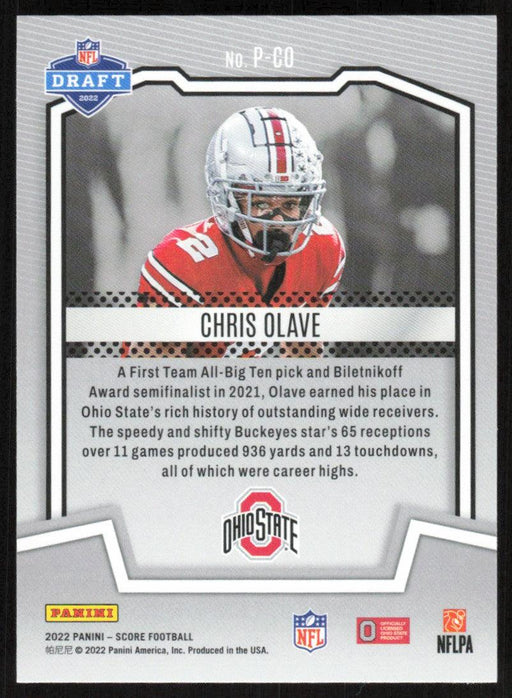 Chris Olave 2022 Panini Score Football # P-CO RC PROtential Ohio State Buckeyes - Collectible Craze America