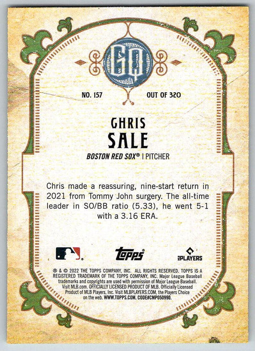 Chris Sale 2022 Topps Gypsy Queen # 157 Boston Red Sox - Collectible Craze America