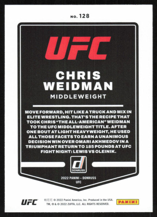 Chris Weidman 2022 Panini Donruss UFC Base # 128 Middleweight - Collectible Craze America