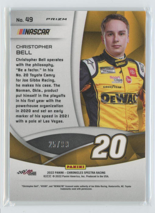 Chrisopher Bell 2022 Panini Chronicles Racing Spectra # 49 Celestial Blue Prizm 25/99 - Collectible Craze America