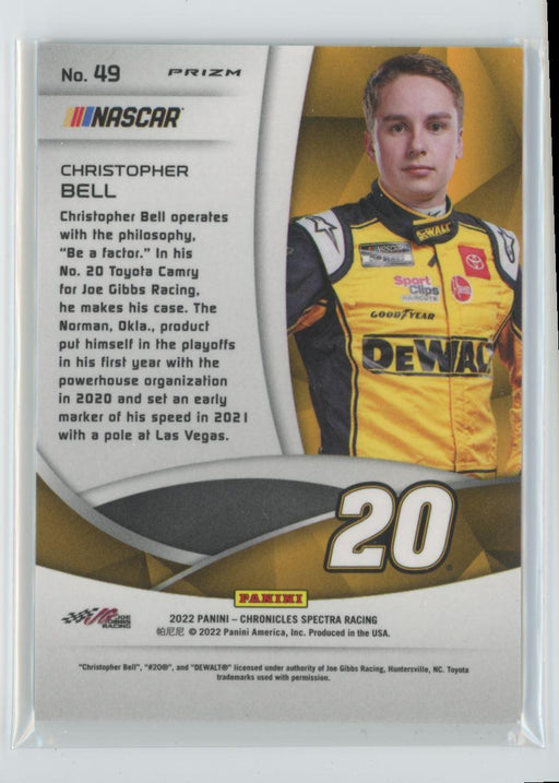 Chrisopher Bell 2022 Panini Chronicles Racing Spectra # 49 Silver Prizm - Collectible Craze America