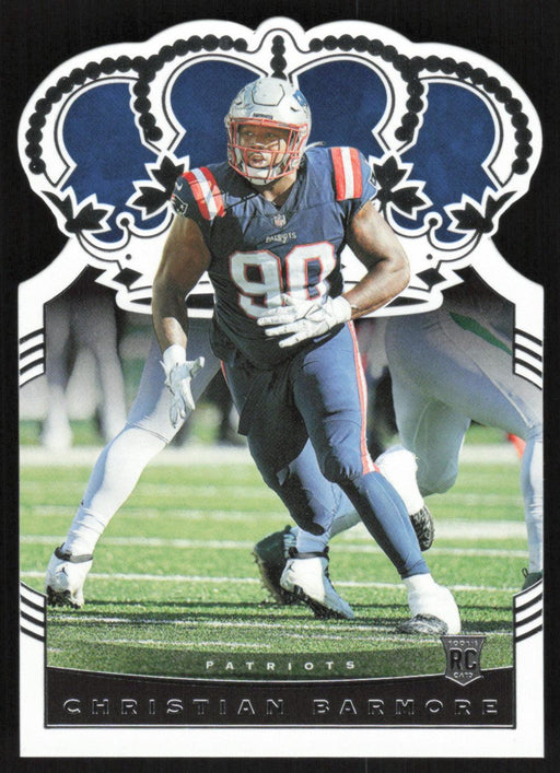 Christian Barmore 2021 Panini Chronicles Crown Royale Rookies # CR-38 RC Die-Cut New England Patriots - Collectible Craze America