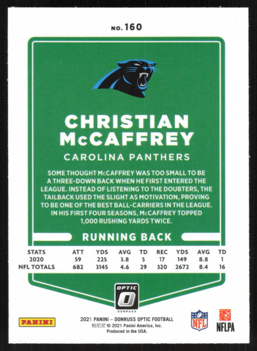 Christian McCaffrey 2021 Donruss Optic # 160 Carolina Panthers - Collectible Craze America