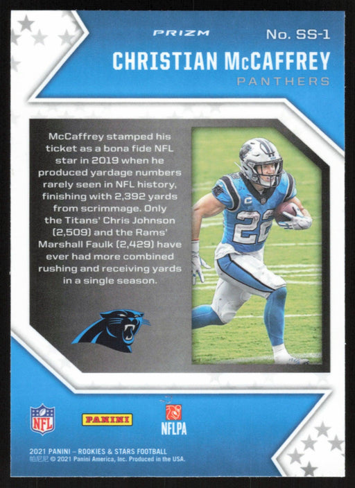 Christian McCaffrey 2021 Panini Rookies & Stars # SS-1 Star Studded Red Wave Carolina Panthers - Collectible Craze America