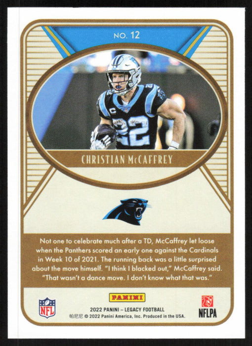 Christian McCaffrey 2022 Panini Legacy Football Base # 12 Carolina Panthers - Collectible Craze America