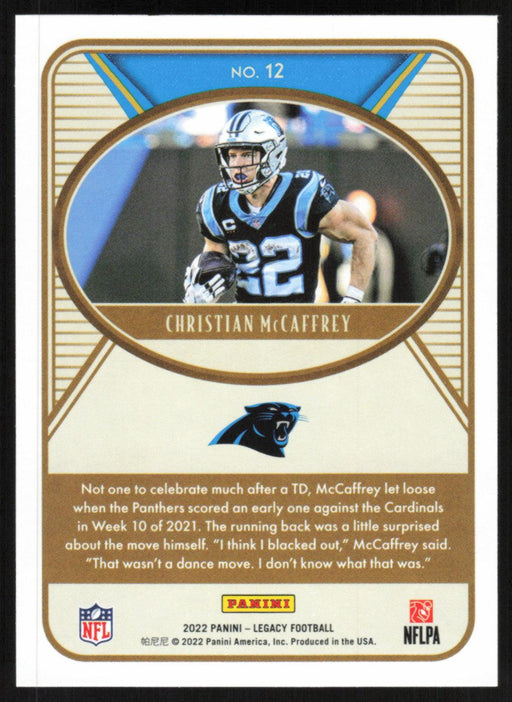 Christian McCaffrey 2022 Panini Legacy Football Base # 12 Carolina Panthers - Collectible Craze America