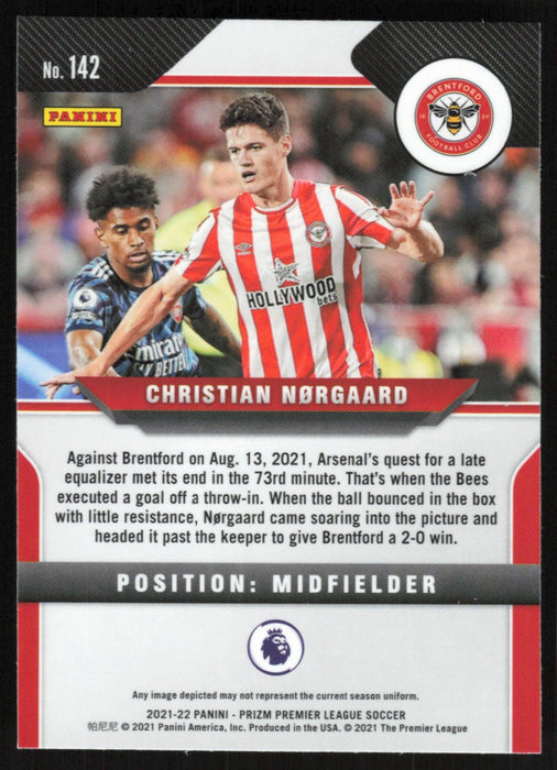 Christian Nørgaard 2021 Panini Prizm Premier League # 142 RC Brentford - Collectible Craze America