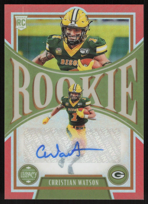 Christian Watson 2022 Panini Legacy Rookie # 192 RC Auto Orange Premium Edition 93/149 Green Bay Packers - Collectible Craze America