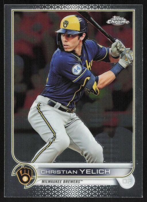 Christian Yelich 2022 Topps Chrome Baseball # 210 Milwaukee Brewers Base - Collectible Craze America