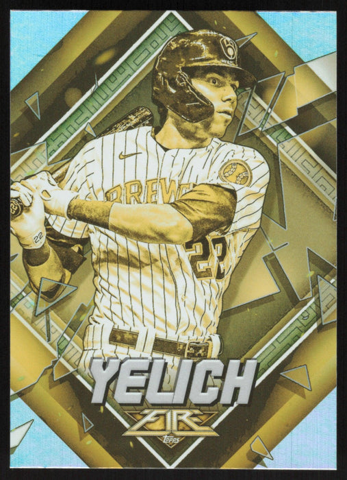Christian Yelich 2022 Topps Fire # 83 Gold Minted Milwaukee Brewers - Collectible Craze America