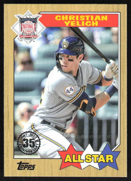 Christian Yelich 2022 Topps Series 2 # 87AS-26 1987 Topps All Star Milwaukee Brewers - Collectible Craze America