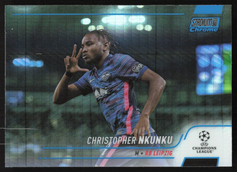 Christopher Nkunku 2021 Topps Stadium Club Chrome UEFA # 77 Blue Prism Refractor RB Leipzig - Collectible Craze America