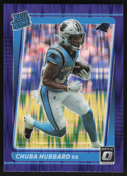 Chuba Hubbard 2021 Donruss Optic Rated Rookie # 225 RC Purple Shock Carolina Panthers - Collectible Craze America