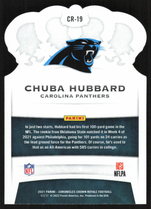 Chuba Hubbard 2021 Panini Chronicles Crown Royale Rookies # CR-19 RC Die-Cut Carolina Panthers - Collectible Craze America