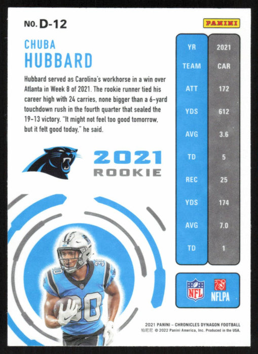 Chuba Hubbard 2021 Panini Chronicles Dynagon Rookies # D-12 RC Carolina Panthers - Collectible Craze America