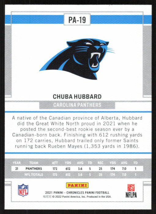 Chuba Hubbard 2021 Panini Chronicles Panini # PA-19 RC Pink Carolina Panthers - Collectible Craze America