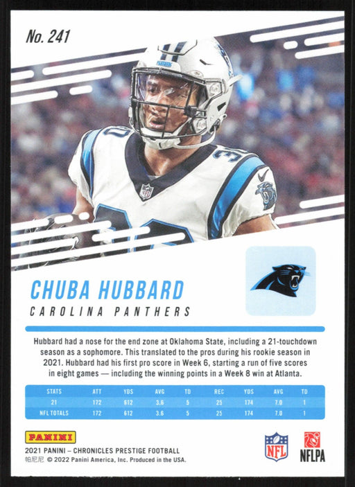 Chuba Hubbard 2021 Panini Chronicles Prestige # 241 RC Carolina Panthers - Collectible Craze America