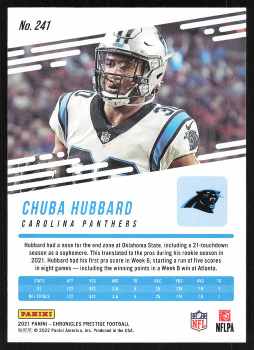 Chuba Hubbard 2021 Panini Chronicles Prestige # 241 RC Red 112/199 Carolina Panthers - Collectible Craze America