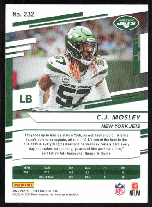 CJ Mosley 2022 Panini Prestige # 232 New York Jets - Collectible Craze America