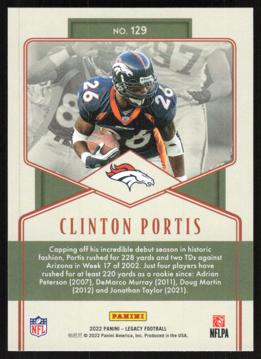 Clinton Portis 2022 Panini Legacy Legends # 129 Denver Broncos Base - Collectible Craze America