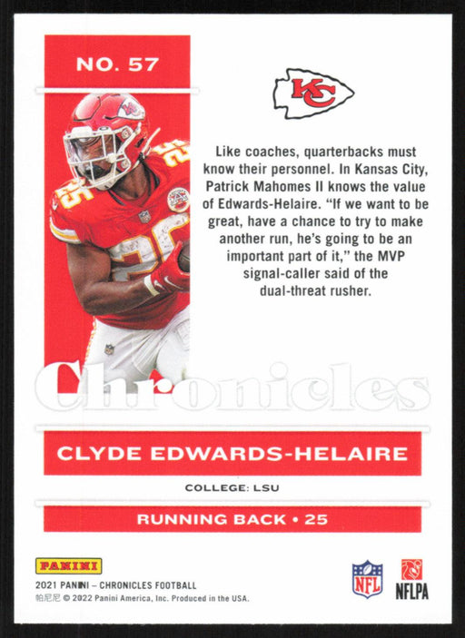 Clyde Edwards-Helaire 2021 Panini Chronicles # 57 Pink Kansas City Chiefs - Collectible Craze America