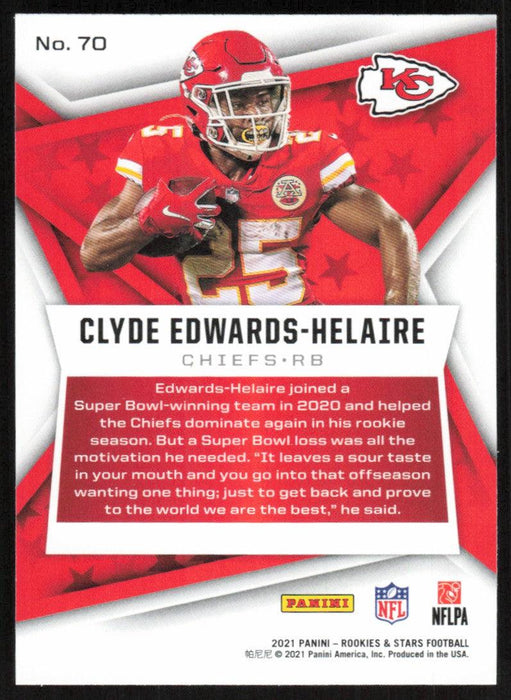 Clyde Edwards-Helaire 2021 Panini Rookies & Stars # 70 Kansas City Chiefs Base - Collectible Craze America