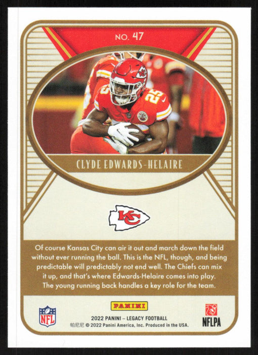 Clyde Edwards-Helaire 2022 Panini Legacy Football Base # 47 Kansas City Chiefs - Collectible Craze America