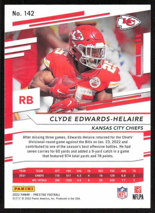 Clyde Edwards-Helaire 2022 Panini Prestige # 142 Kansas City Chiefs - Collectible Craze America