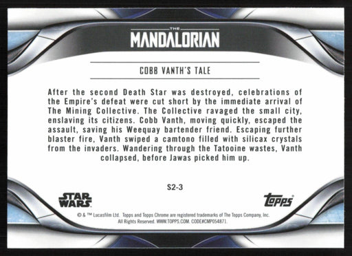 Cobb Vanth's Tale 2022 Topps Chrome Star Wars Mandalorian # S2-3 - Collectible Craze America