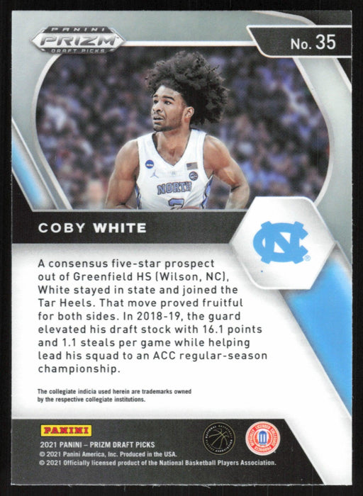 Coby White 2021 Panini Prizm Draft Picks # 35 North Carolina Tar Heels - Collectible Craze America